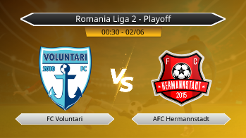 Romania Liga 2 - Playoff FC Voluntari VS AFC Hermannstadt